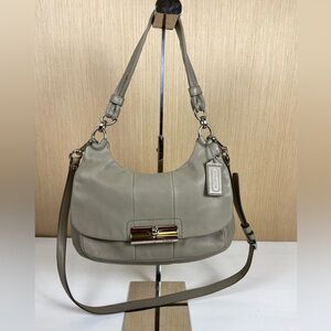 Coach Kristen Heather Hobo Satchel Leather Convertible Shoulder Crossbody Gray
